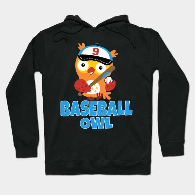 Cute baseball owl Hoodie by Work Memes